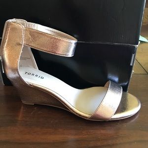Brand new Torrid Rose gold sandals size 10.5 wide